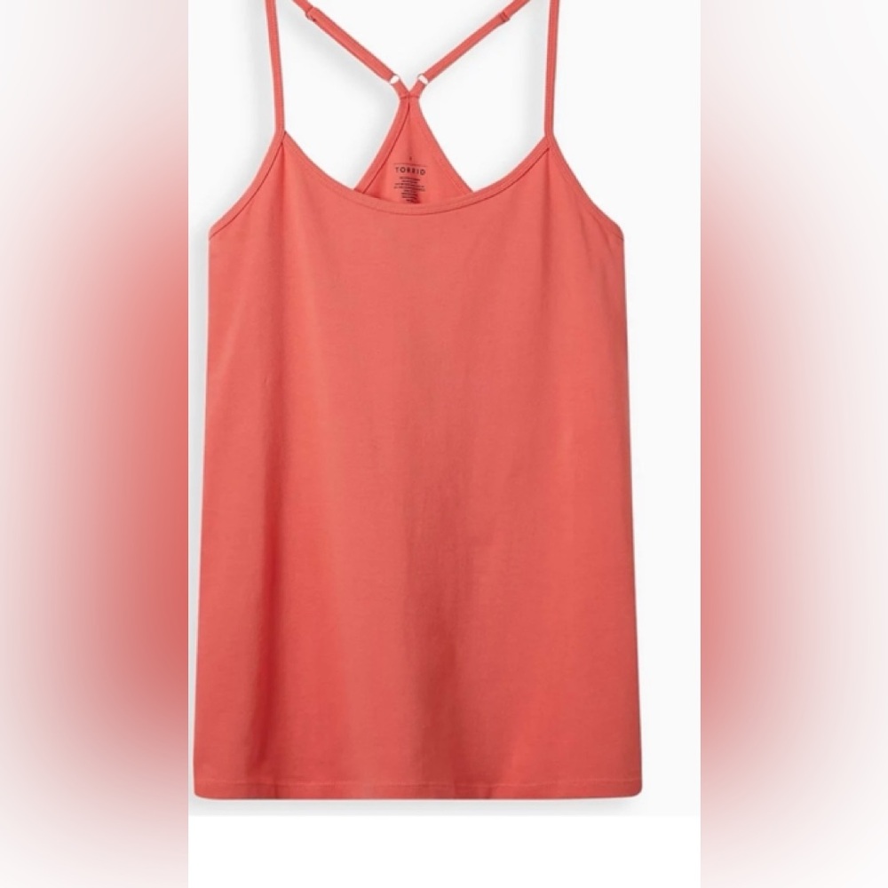 Torrid Cami Top Coral Foxy Fitted Layering Plus Size Scoop Neck Racerback sz2